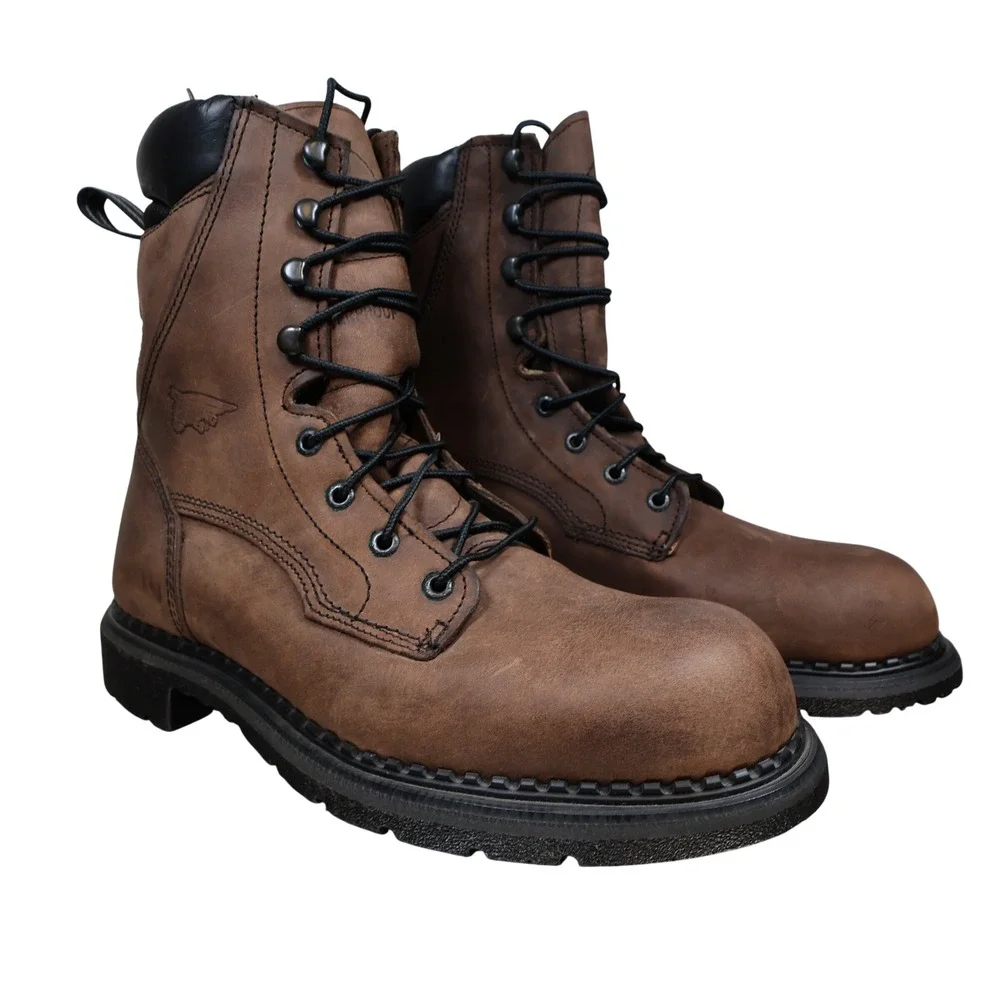 Red Wing 1411 Work Boots Mens 9 Brown Leather DynaForce Waterproof Insulated USA